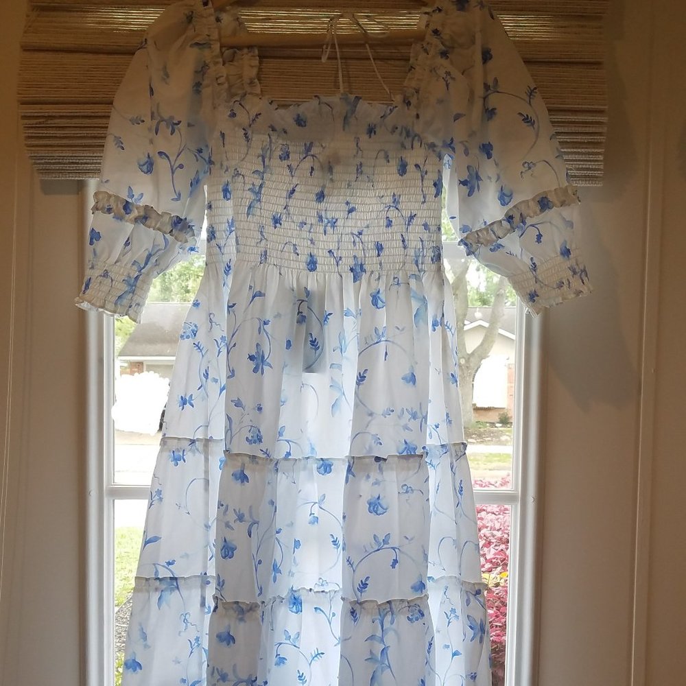 Hill House Home Blue Botanical Nap Dress